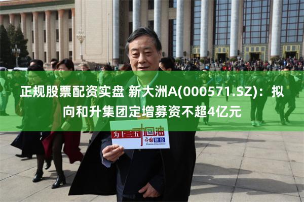 正规股票配资实盘 新大洲A(000571.SZ)：拟向和升集团定增募资不超4亿元