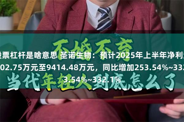 股票杠杆是啥意思 圣诺生物：预计2025年上半年净利润为7702.75万元至9414.48万元，同比增加253.54%~332.1%